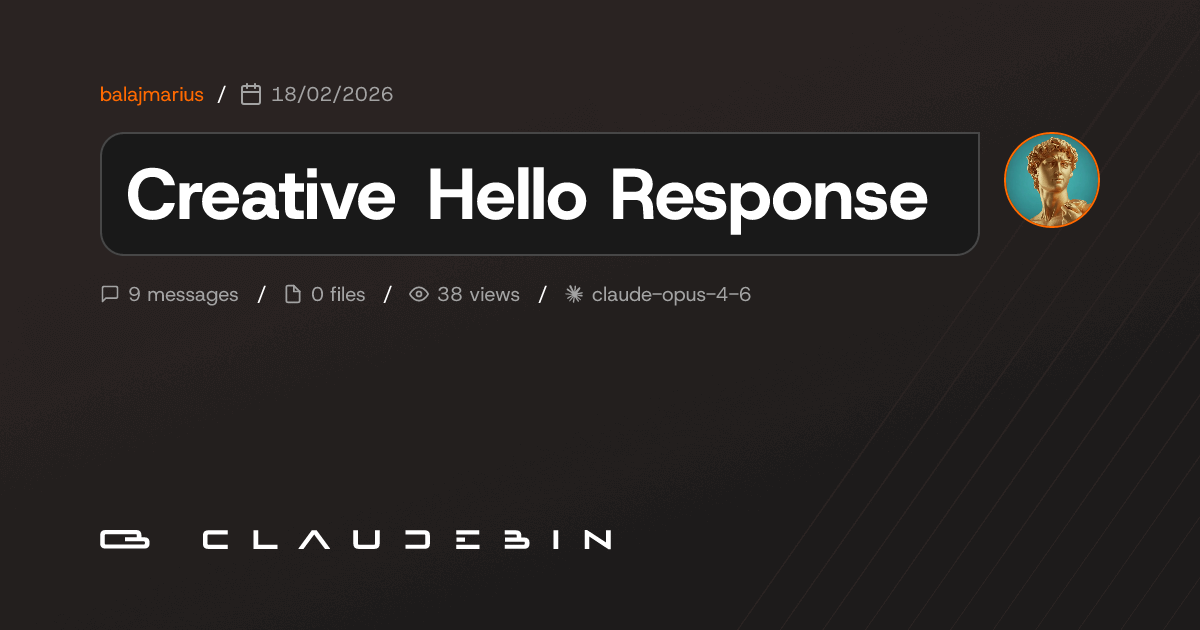 Creative Hello Response