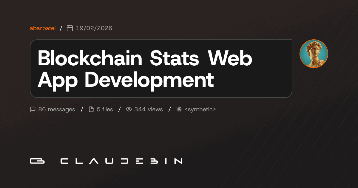 Blockchain Stats Web App Development